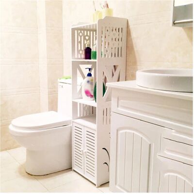 TRADE SHOP TRAESIO - Armadietto In Legno Bianco Lucido MDF - 120x32x27 cm - 2 puertas 3 estantes - Storage cabinet TRADE SHOP TRAESIO - Armadietto In Legno Bianco Lucido MDF - 120x32x27 cm - 2 puertas 3 estantes - Storage cabinet