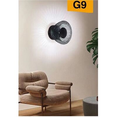 Trade Shop Traesio - AQ48 - Negro - Metal - Lámpara de pared Trade Shop Traesio - AQ48 - Negro - Metal - Lámpara de pared