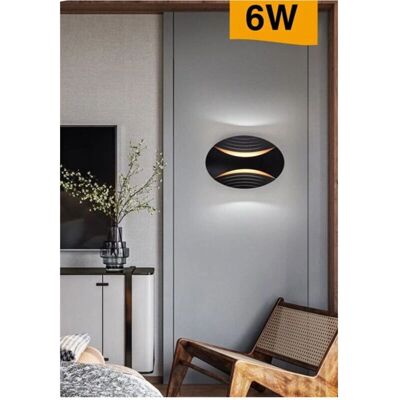 Trade Shop Luz de Pared LED de Doble Haz - 6W, Oval, 3 Modos, AQ15-N3C Trade Shop Luz de Pared LED de Doble Haz - 6W, Oval, 3 Modos, AQ15-N3C