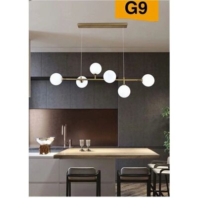 TRADE SHOP TRAESIO Lámpara Colgante Moderna 6 Esferas G9 B88 - Lámpara TRADE SHOP TRAESIO Lámpara Colgante Moderna 6 Esferas G9 B88 - Lámpara