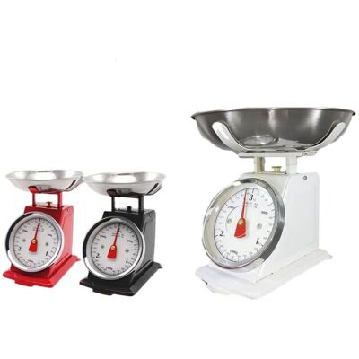 TRADE SHOP TRAESIO - Bilancia Meccanica Da Cucina - Capacidad 3 kg - Bandeja de acero - Balanza de cocina TRADE SHOP TRAESIO - Bilancia Meccanica Da Cucina - Capacidad 3 kg - Bandeja de acero - Balanza de cocina