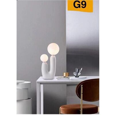 Trade Shop Blanco Lámpara de escritorio LED - Luz de mesa, 2x G9 Max 60W Trade Shop Blanco Lámpara de escritorio LED - Luz de mesa, 2x G9 Max 60W
