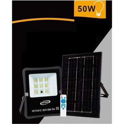 Trade Shop Foco LED solar de 50W - Luz blanca fría - Iluminación exterior Trade Shop Foco LED solar de 50W - Luz blanca fría - Iluminación exterior