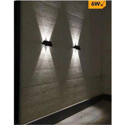 Trade Shop - Lámpara Solar de Pared de Doble Emisión - IP65 Luz 3000K 6500K Negra YH0616 Trade Shop - Lámpara Solar de Pared de Doble Emisión - IP65 Luz 3000K 6500K Negra YH0616
