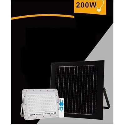 Trade Shop Projecteur Solaire 200W Blanc Froid 6500K IP65 Télécommande - Publicité Trade Shop Projecteur Solaire 200W Blanc Froid 6500K IP65 Télécommande - Publicité