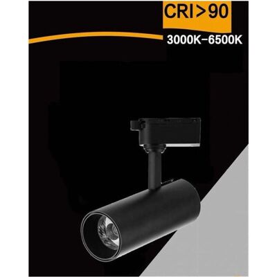 Trade Shop Traesio - Lámpara de carril LED - 30W - Negro - Temperatura ajustable Trade Shop Traesio - Lámpara de carril LED - 30W - Negro - Temperatura ajustable