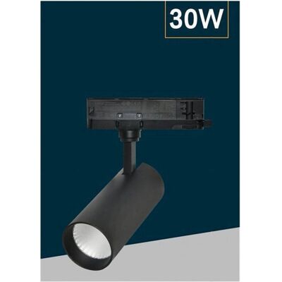 TRADE SHOP TRAESIO - Luz de carril LED - 30W, Negro/Blanco, Ángulo 38°, IP20 - Interior TRADE SHOP TRAESIO - Luz de carril LED - 30W, Negro/Blanco, Ángulo 38°, IP20 - Interior