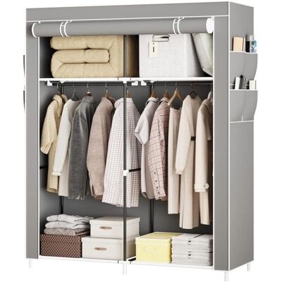 TRADE SHOP TRAESIO - Armadio Portatile in Tela - Armario Portátil de Tela - 2 Rails Shelves - Wardrobe TRADE SHOP TRAESIO - Armadio Portatile in Tela - Armario Portátil de Tela - 2 Rails Shelves - Wardrobe