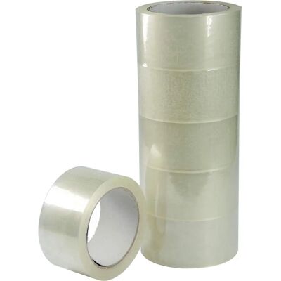Alevar Transparent Packing Tape - 50mm x 66m - Pack of 6 Alevar Transparent Packing Tape - 50mm x 66m - Pack of 6