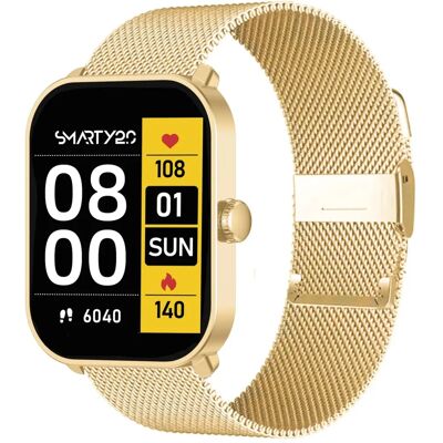 Smarty2.0 SW070L Montre Connectée Dorée - Tracker de Fitness - Publicité Smarty2.0 SW070L Montre Connectée Dorée - Tracker de Fitness - Publicité
