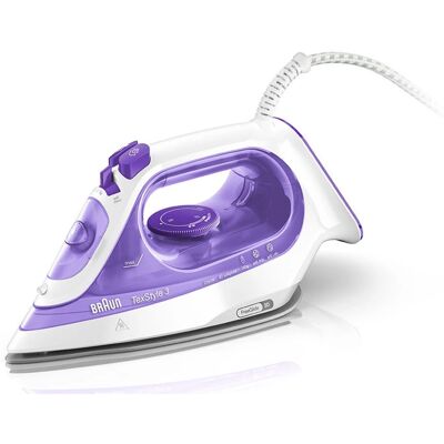BRAUN TexStyle 3 SI 3054 GY - Lilla - Tørr- og dampjernsæt BRAUN TexStyle 3 SI 3054 GY - Lilla - Tørr- og dampjernsæt