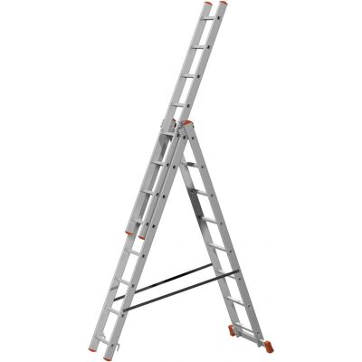 Escalera triple OR313 de Marchetti - Aluminio Naranja - 13+13+13 Peldaños Escalera triple OR313 de Marchetti - Aluminio Naranja - 13+13+13 Peldaños
