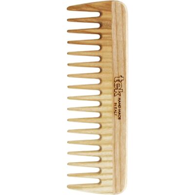 Peine de madera Tek - Dientes anchos - Fresno natural - Para todo tipo de cabello Peine de madera Tek - Dientes anchos - Fresno natural - Para todo tipo de cabello