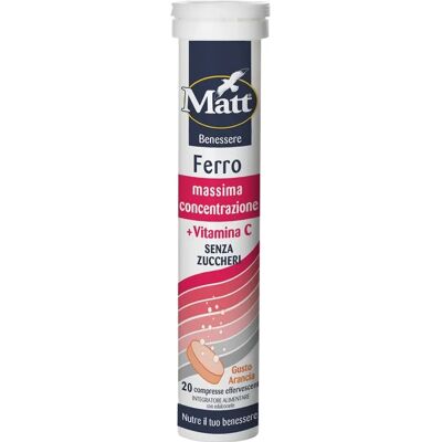 Matt Sport Ferro Vitamina C Effervescente - Integratore Alimentare Matt Sport Ferro Vitamina C Effervescente - Integratore Alimentare
