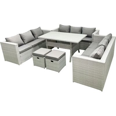 Fimous - Rattan Set 11S - Light Grey - Garden Set Fimous - Rattan Set 11S - Light Grey - Garden Set