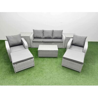 Fimous - PE Rattan Garden - Light Grey - Garden Set Fimous - PE Rattan Garden - Light Grey - Garden Set