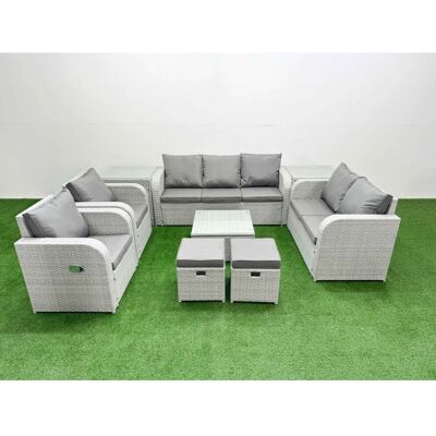 Fimous - PE Rattan Garden Set - Light Grey - Garden furniture set Fimous - PE Rattan Garden Set - Light Grey - Garden furniture set