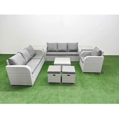 Fimous - 9 Seater Poly Rattan - Square Coffee Table Fimous - 9 Seater Poly Rattan - Square Coffee Table