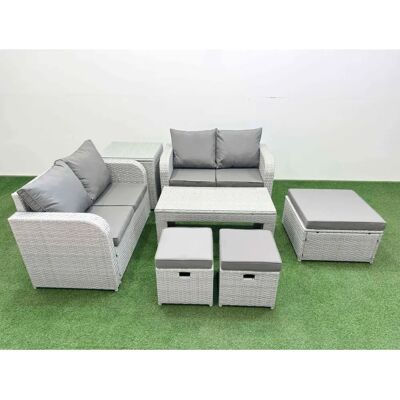 Fimous - 7-Seater Love Sofa Set - Light Grey - Sofa Set Fimous - 7-Seater Love Sofa Set - Light Grey - Sofa Set