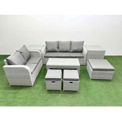 Fimous - 8 Seater PE Rattan - Wicker - Conservatory - Garden Furniture Set Fimous - 8 Seater PE Rattan - Wicker - Conservatory - Garden Furniture Set
