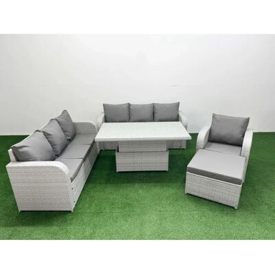 Fimous - 8-Seater Poly Rattan Set - Garden Furniture Set Fimous - 8-Seater Poly Rattan Set - Garden Furniture Set