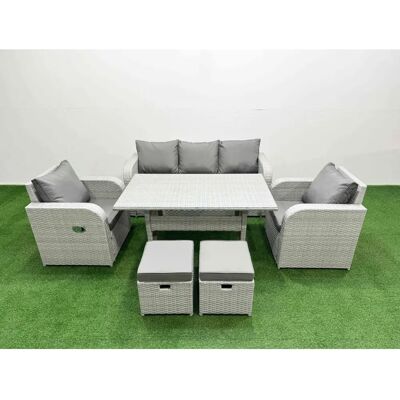 Fimous - Recta - Light Grey - PE Rattan Garden Furniture Set Fimous - Recta - Light Grey - PE Rattan Garden Furniture Set