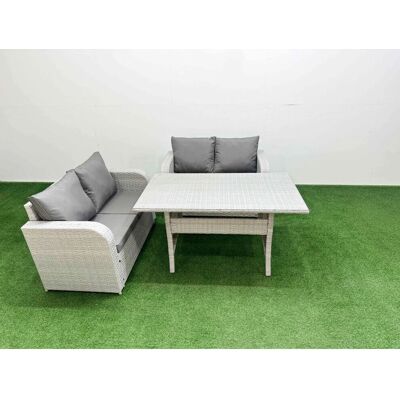 Fimous - 4S Outdoor Love Sofa - Light Grey - Rattan - Garden furniture set Fimous - 4S Outdoor Love Sofa - Light Grey - Rattan - Garden furniture set