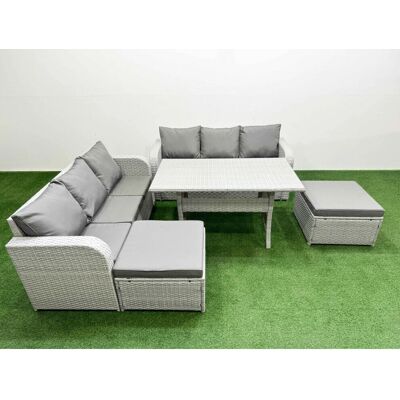 Fimous - 8 Seater - Light Grey - Garden Furniture Set Fimous - 8 Seater - Light Grey - Garden Furniture Set