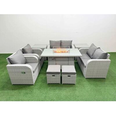 Fimous - 8-Seater Outdoor Reclining Set - Outdoor Furniture Fimous - 8-Seater Outdoor Reclining Set - Outdoor Furniture