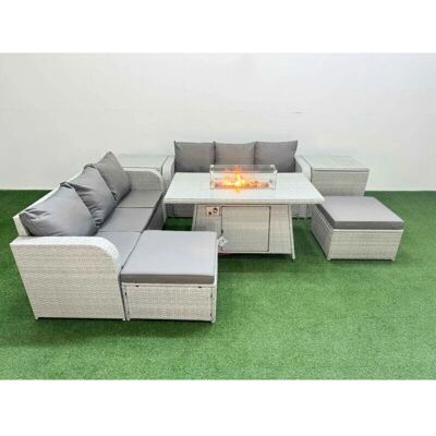 Fimous - 8-Seater Sofa Set - Wicker Rattan - Outdoor Furniture Set Fimous - 8-Seater Sofa Set - Wicker Rattan - Outdoor Furniture Set