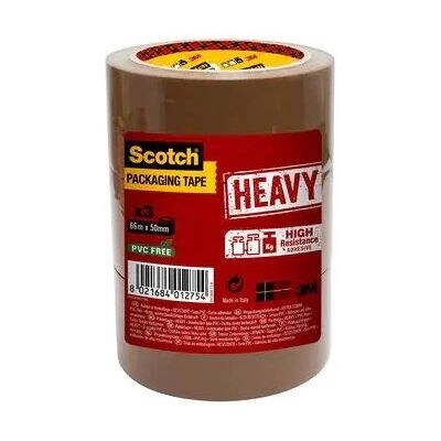 Ruban Adhésif Scotch Haute Résistance, 66m x 50mm, Marron, 3 Rouleaux Ruban Adhésif Scotch Haute Résistance, 66m x 50mm, Marron, 3 Rouleaux