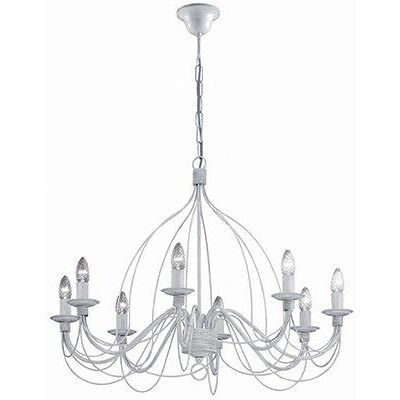 Lustre 8 lumières Ideal Lux Corte - Blanc Vintage - Plafonnier - Publicité Lustre 8 lumières Ideal Lux Corte - Blanc Vintage - Plafonnier - Publicité