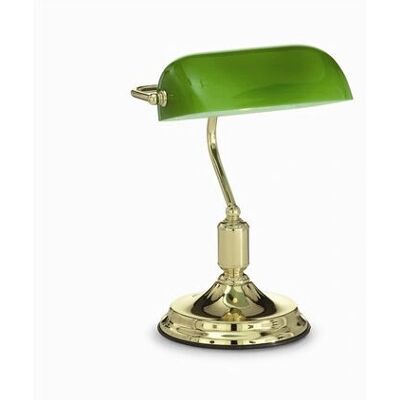 Stolní lampa Ideal Lux Lawyer z mosazi a zeleného skla - Stolní lampa Stolní lampa Ideal Lux Lawyer z mosazi a zeleného skla - Stolní lampa