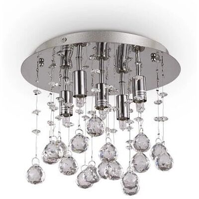 Ideal Lux Moonlight - Piccolo Lampadario a Sospensione con 5 Luci Cromato Ideal Lux Moonlight - Piccolo Lampadario a Sospensione con 5 Luci Cromato