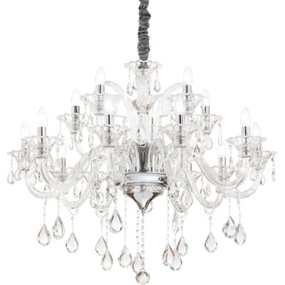 Collezione Italiana Colossal Lampadario 15 Luci - Cromo e Trasparente - Lampadario Collezione Italiana Colossal Lampadario 15 Luci - Cromo e Trasparente - Lampadario