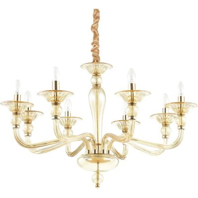 Ideal Lux Danieli Lampada Sospesa Ambra 8 Luci Ideal Lux Danieli Lampada Sospesa Ambra 8 Luci