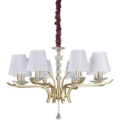 Lampadario Pegaso 8 Luci in Ottone Satinato - Illuminazione Lampadario Pegaso 8 Luci in Ottone Satinato - Illuminazione