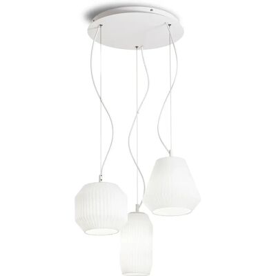 Ideal Lux Origami - Lampadario a Sospensione a 3 Luci Bianco Ideal Lux Origami - Lampadario a Sospensione a 3 Luci Bianco