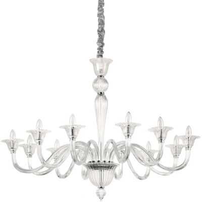 Collezione Italiana Brigitta 12 Luci Lampadario a Soffitto - Vetro Trasparente Collezione Italiana Brigitta 12 Luci Lampadario a Soffitto - Vetro Trasparente