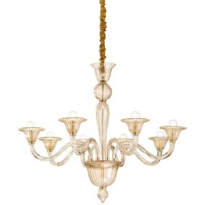 Ideal Lux Brigitta Ambra 8 Luci Pendente - Lampadario Ideal Lux Brigitta Ambra 8 Luci Pendente - Lampadario