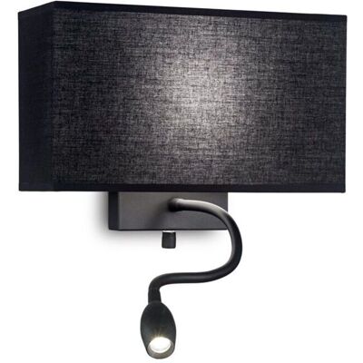 Applique Hotel Nera con Luce Lettura - Applique Applique Hotel Nera con Luce Lettura - Applique