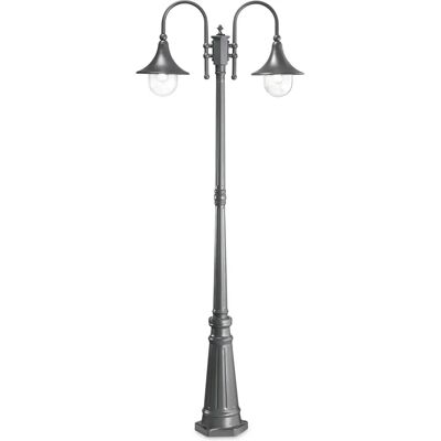 Ideal Lux Cima Outdoor Lamp Post - 2 Lights, Anthracite, E27, 216cm Ideal Lux Cima Outdoor Lamp Post - 2 Lights, Anthracite, E27, 216cm