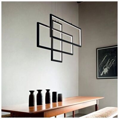 Lámpara Colgante LED Ideal Lux Negra - Rectangular, 93000K - Lámpara de Techo Lámpara Colgante LED Ideal Lux Negra - Rectangular, 93000K - Lámpara de Techo