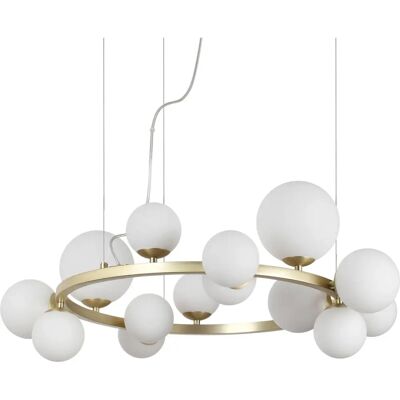 Ideal Lux Perlage Ottone Satinato Lampadario a Sospensione 14 Luci Ideal Lux Perlage Ottone Satinato Lampadario a Sospensione 14 Luci