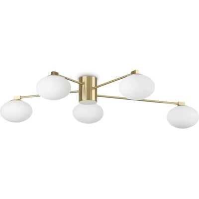 Ideal Lux Hermes Plafon en Laiton 5 Lumières - Lampe Plafond - Publicité Ideal Lux Hermes Plafon en Laiton 5 Lumières - Lampe Plafond - Publicité