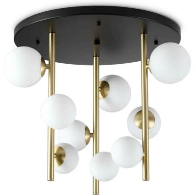 Ideal Lux Perlage Lampada a Soffitto 9 Luci Ottone - Lampada da Soffitto Ideal Lux Perlage Lampada a Soffitto 9 Luci Ottone - Lampada da Soffitto