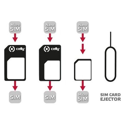Celly Yleinen SIM-sovitin - Micro, Nano, Täysikokoinen - 3 kpl Celly Yleinen SIM-sovitin - Micro, Nano, Täysikokoinen - 3 kpl