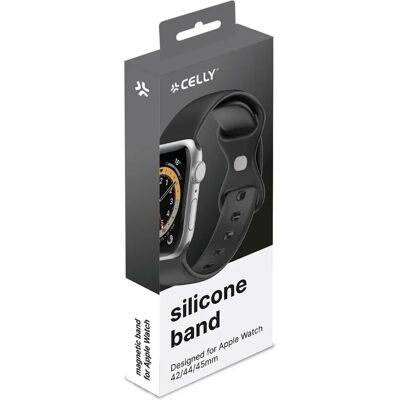Celly WBANDSIL44BK Silikonschwarzes Armband - Watch Strap Celly WBANDSIL44BK Silikonschwarzes Armband - Watch Strap