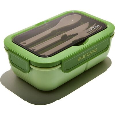 Muitomas Lunchbox - 1100ML - Auslaufsicher - Mit Besteck - Mehrere Fächer - Lunch Box Muitomas Lunchbox - 1100ML - Auslaufsicher - Mit Besteck - Mehrere Fächer - Lunch Box