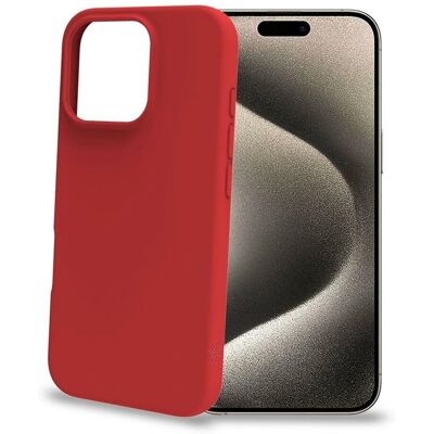 Celly Cromo Pehmeä kuminen suojakotelo iPhone 16 Pro Punainen - Puhelimen suojus Celly Cromo Pehmeä kuminen suojakotelo iPhone 16 Pro Punainen - Puhelimen suojus